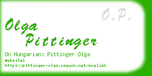 olga pittinger business card
